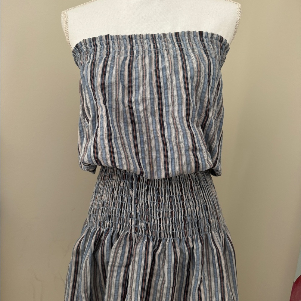 Blue Life Blue and Gray Striped Dress